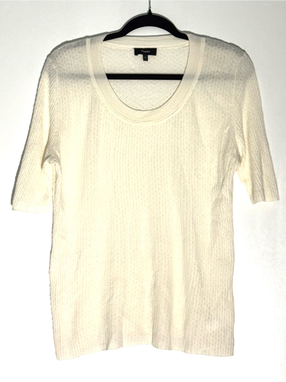 Theory Leenda Scoop Neck Sweater in Regal Wool Cream